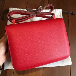 Replica Hermes Red Constance Mini 18 Leather Covered H Bag
