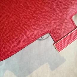 Replica Hermes Red Constance Mini 18 Leather Covered H Bag
