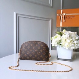 Replica Louis Vuitton Brown Monogram Chain Cosmetic Pouch GM
