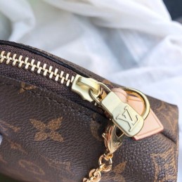 Replica Louis Vuitton Brown Monogram Chain Cosmetic Pouch GM