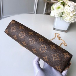 Replica Louis Vuitton Brown Monogram Chain Cosmetic Pouch GM