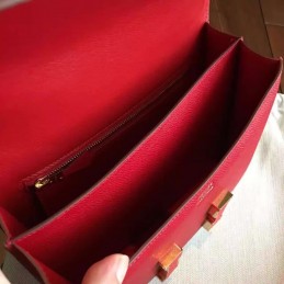 Replica Hermes Red Constance Mini 18 Leather Covered H Bag