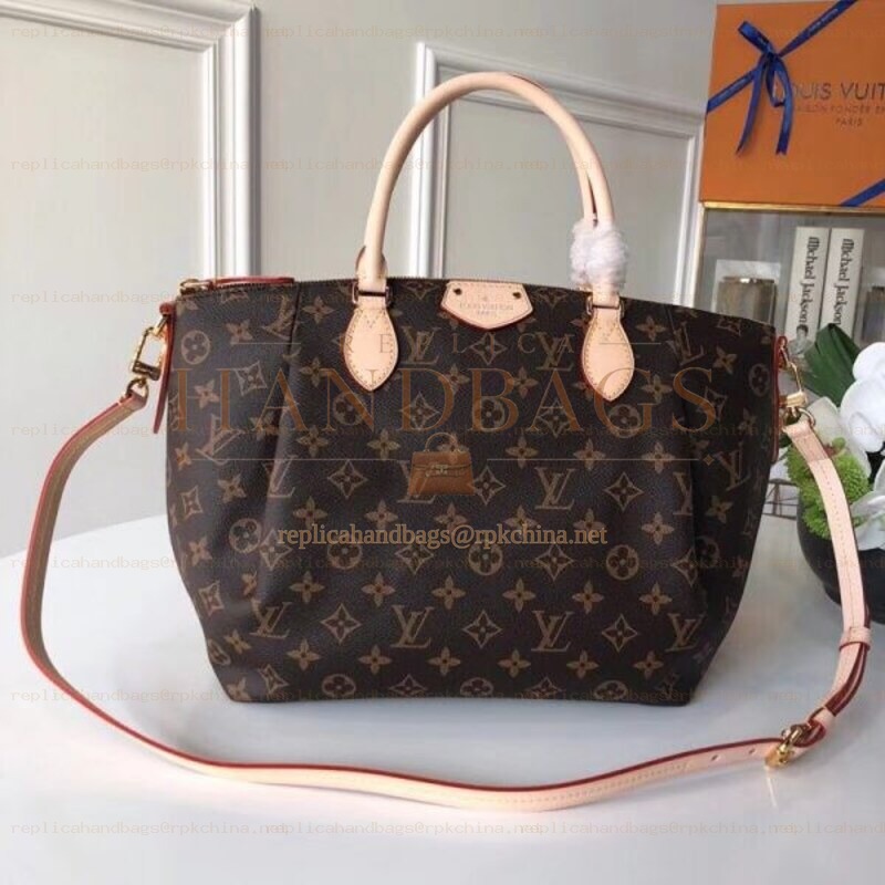 Replica Louis Vuitton Brown Monogram Beige Trim Turenne GM