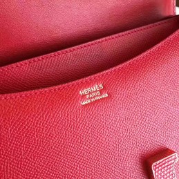 Replica Hermes Red Constance Mini 18 Leather Covered H Bag
