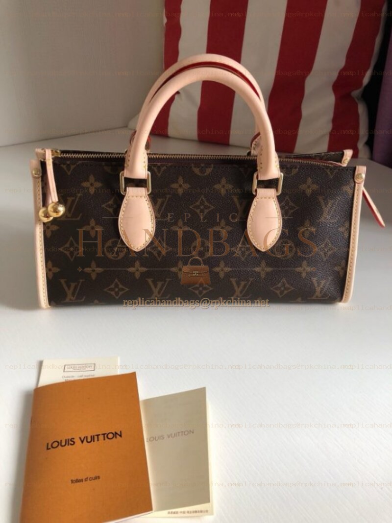 Replica Louis Vuitton Brown Monogram Beige Trim Popincourt
