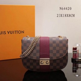 Replica Louis Vuitton Brown Damier Ebene Burgundy Stripe Wight
