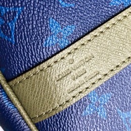 Replica Louis Vuitton Blue Monogram Keepall Bandouliere 45