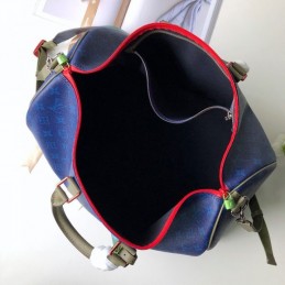 Replica Louis Vuitton Blue Monogram Keepall Bandouliere 45