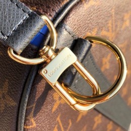 Replica Louis Vuitton Brown Monogram Blue Stripe Keepall Bandouliere 45
