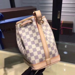 Replica Louis Vuitton White Damier Azur Beige Trim Noe BB