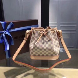 Replica Louis Vuitton White Damier Azur Beige Trim Noe BB