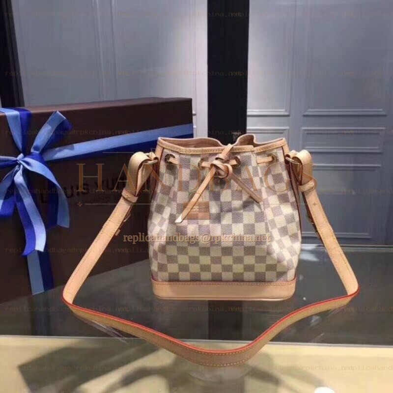 Replica Louis Vuitton White Damier Azur Beige Trim Noe BB