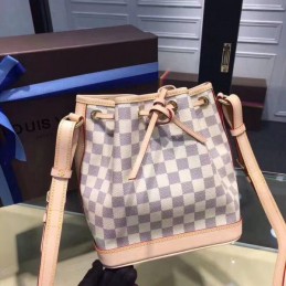Replica Louis Vuitton White Damier Azur Beige Trim Noe BB