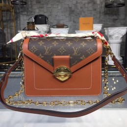 Replica Louis Vuitton Brown Monogram Tan Metis Pochette Chain