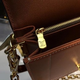 Replica Louis Vuitton Brown Monogram Tan Metis Pochette Chain