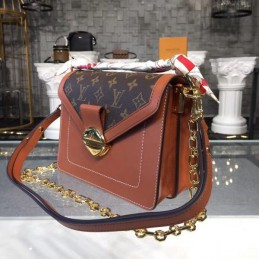 Replica Louis Vuitton Brown Monogram Tan Metis Pochette Chain