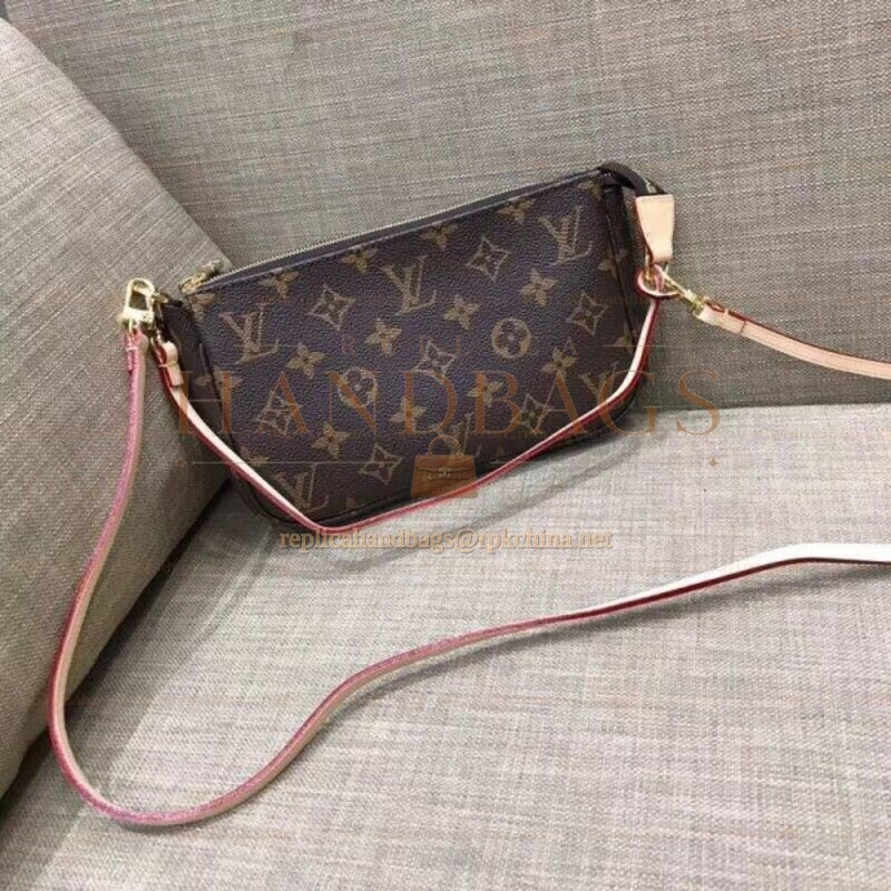 Replica Louis Vuitton Brown Monogram Pochette Accessoires - Style 2