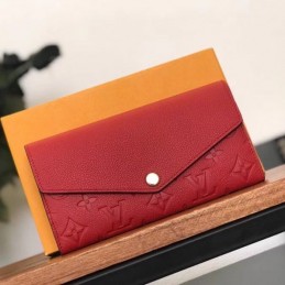 Replica Louis Vuitton Red Embossed Monogram Sarah Wallet