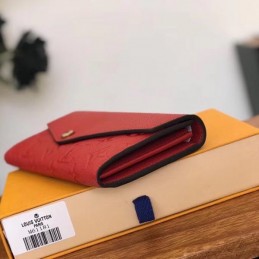 Replica Louis Vuitton Red Embossed Monogram Sarah Wallet