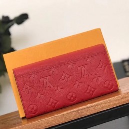 Replica Louis Vuitton Red Embossed Monogram Sarah Wallet
