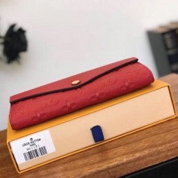 Replica Louis Vuitton Red Embossed Monogram Sarah Wallet