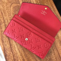 Replica Louis Vuitton Red Embossed Monogram Sarah Wallet