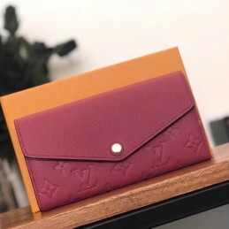 Replica Louis Vuitton Burgundy Embossed Monogram Sarah Wallet