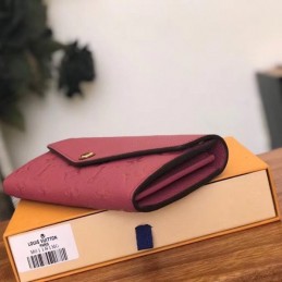 Replica Louis Vuitton Burgundy Embossed Monogram Sarah Wallet