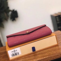 Replica Louis Vuitton Burgundy Embossed Monogram Sarah Wallet