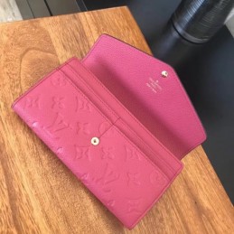 Replica Louis Vuitton Burgundy Embossed Monogram Sarah Wallet
