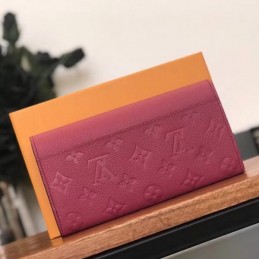 Replica Louis Vuitton Burgundy Embossed Monogram Sarah Wallet