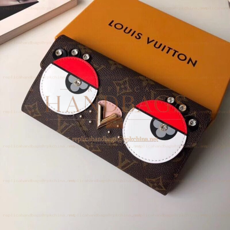 Replica Louis Vuitton Brown Monogram Eagle Owl Sarah Wallet