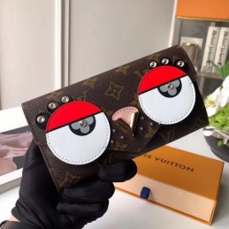 Replica Louis Vuitton Brown Monogram Eagle Owl Sarah Wallet