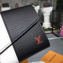 Replica Louis Vuitton Black Red White Stripe Sarah Wallet