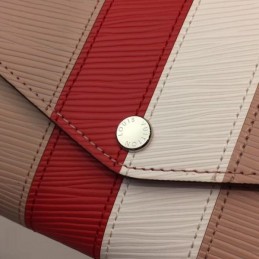 Replica Louis Vuitton Beige Pink Red Stripe Sarah Wallet