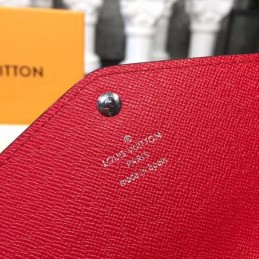 Replica Louis Vuitton Beige Pink Red Stripe Sarah Wallet