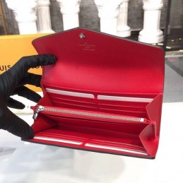 Replica Louis Vuitton Beige Pink Red Stripe Sarah Wallet