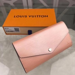 Replica Louis Vuitton Pale Pink Textured Sarah Wallet