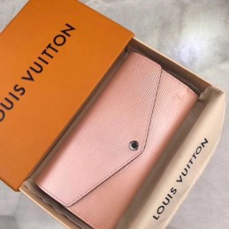 Replica Louis Vuitton Pale Pink Textured Sarah Wallet