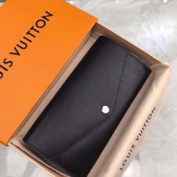 Replica Louis Vuitton Black Textured Sarah Wallet