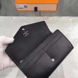 Replica Louis Vuitton Black Textured Sarah Wallet