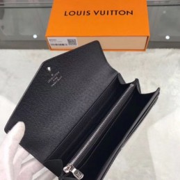 Replica Louis Vuitton Black Textured Sarah Wallet