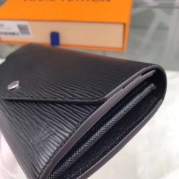 Replica Louis Vuitton Black Textured Sarah Wallet