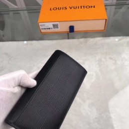 Replica Louis Vuitton Black Textured Sarah Wallet