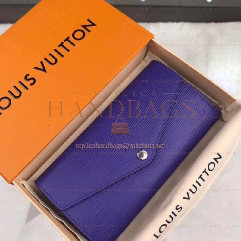 Replica Louis Vuitton Purple Textured Sarah Wallet