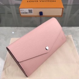 Replica Louis Vuitton Light Pink Textured Sarah Wallet