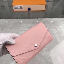 Replica Louis Vuitton Light Pink Textured Sarah Wallet