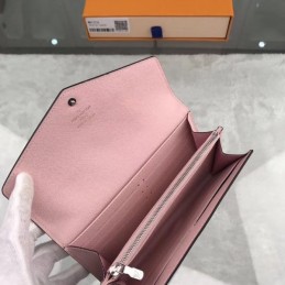 Replica Louis Vuitton Light Pink Textured Sarah Wallet