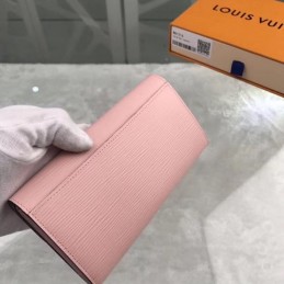 Replica Louis Vuitton Light Pink Textured Sarah Wallet