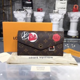 Replica Louis Vuitton Brown Monogram Travel Patch Burgundy Interior Sarah Wallet